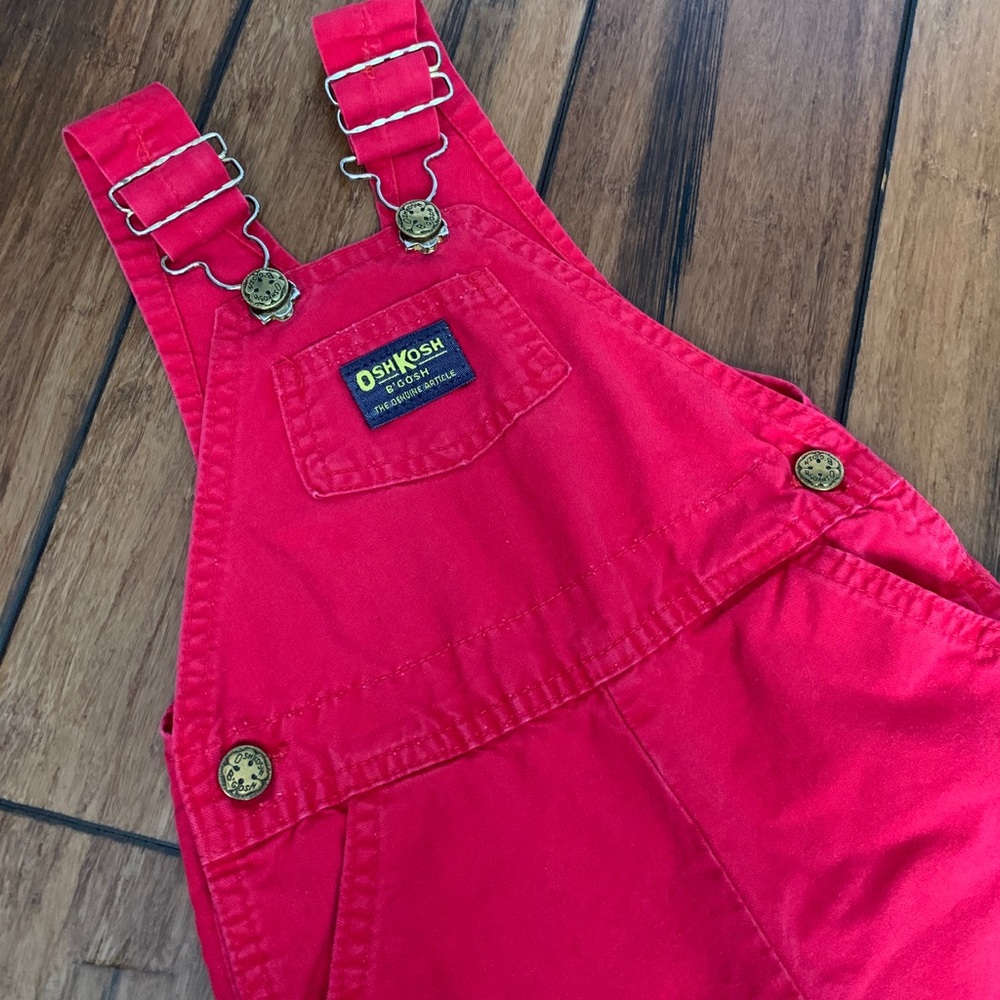 Red Oshkosh vintage overalls